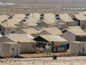 A general view shows a Syrian refugee camp in Azraq in northern Jordan, on September 9, 2016. (AFP/Khalil Mazraawi)