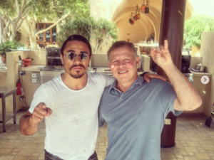 Gökçe is a Turkish chef who became famous when a videoof him flamboyantly sprinkling salt before slicing and dicing a steak went viral. (Instagram) 