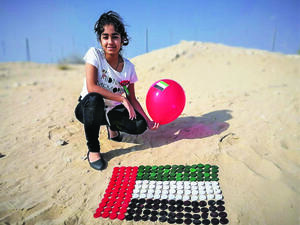 Neola Castelino, a Grade 9 student of Our Own English High School, Sharjah, has been making artworks using various recyclables for the last few years. (Khaleej Times)
