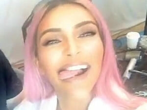 Wild: Kim on Monday she shared this zany clip where she acted wild (Source: Kim Kardashian - Instagram)