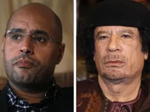 القذافي وابنه سيف الاسلام