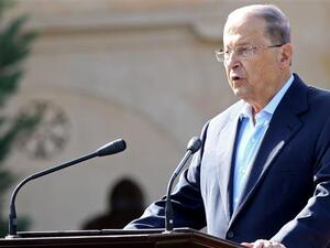 Lebanese President Michel Aoun says Lebanon condemns the violation of Lebanese airspace when Israeli jets flew over the country to strike at a base in Homs in Syria. (AFP/ File Photo)