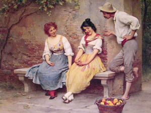 Eugen de Blaas' "The Flirtation" (Wikimedia Commons)