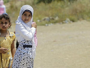 Girls at the refugees camp of Nahr al-Bared in Lebanon on May 30, 2011. Many young girls in Lebonon are being forced into marriage in their early teens. (AFP) 