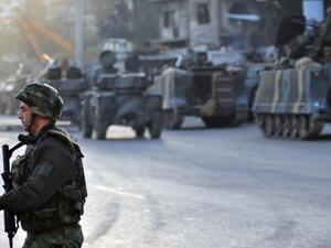 A member of Lebanon's security forces patrols the street after responding to a bomb threat. (AFP/File)