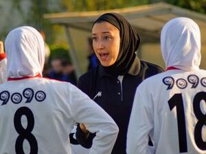 Katayoun "Kat" Khosrowyar teaches women soccer in Iran (Twitter)