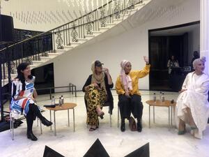 Panel discussion: Jasmine Bager, Amani Al-Khatahtbeh, Mariah Idrissi and Arwa Al-Ammari (Twitter)