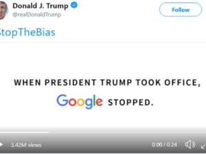 Trump posted a video claiming the search engine was used to promote the State of the Union (SOTU) address on the homepage, however, they stopped doing it since Trump took the office.
