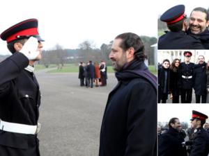 Lebanon's PM Saad Hariri in London while attending his son's graduation from a royal British military academy. (Twitter)