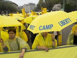 MEK supporters at a rally in Washington, DC (AFP/Saul Loeb)