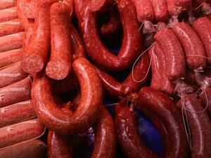The buffet included blutwurst sausages made of pig's blood, pork and bacon. (AFP/File)