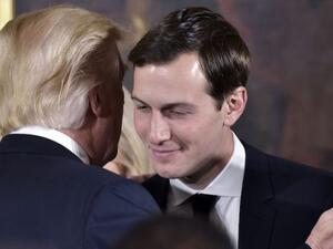 U.S. President Donald Trump congratulates his son-in-law and senior advisor Jared Kushner after the swearing-in of senior staff at the White House. (AFP/ File Photo)