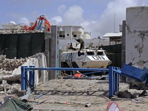 A similar car bombing on July 26 at a UN base near Mogadishu killed 13 people. (AFP/Mohamed Abdiwahab)
