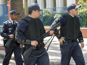 Moroccan security forces patrol. (AFP Photo/Abdelhak Senna)

