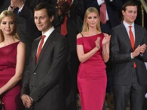 صور إيفانكا ترامب تتألق بفستان ستان باللون الفوشي