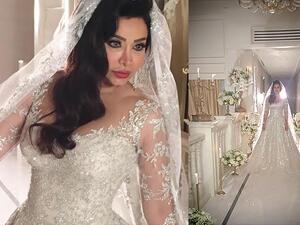 صور لجين عمران بفستان الزفاف من تصميم رامي العلي