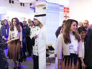 رانيا العبدالله أناقة ليس لها مثيل في منتدى المرأة العالمي في دبي