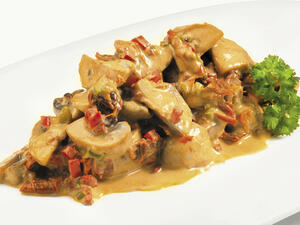 ستيك لحم بالكريمة والفطر
