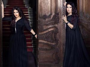 شاهدي صور النجمة أحلام بإطلالات سوداء ملكية