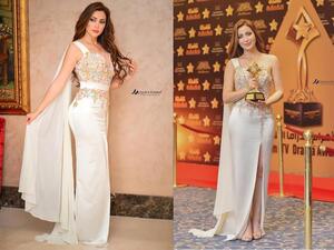 نسرين طافش بإطلالة غاية في الرقة والأنوثة في مهرجان الأهرام للدراما