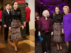 الملكة رانيا في حفل تسلم الجائزة العالمية للريادة من منظمة الأصوات الحيوية