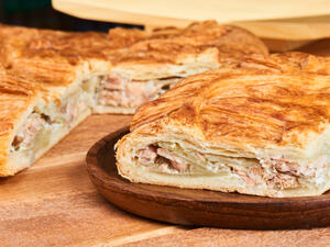 فطيرة السلمون المدخن