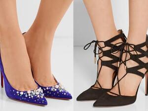 أحذية الستان لإطلالة فخمة في سهرة عيد الأم 2017