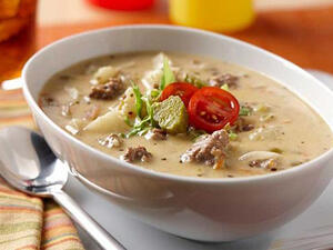 شوربة بنكهة التشيز برجر