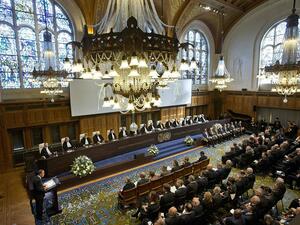 United Nations secretary-general Ban Ki Moon delivering a speech during a ceremony to mark the 70th anniversary of the International Court of Justice. (AFP/File)