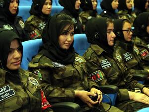Female cadets in training from Afghanistan. (Anadolu Agency) Female cadets in training from Afghanistan. (Anadolu Agency)