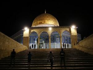 Palestinians walk up towards Al Aqsa mosque. (AFP/File)