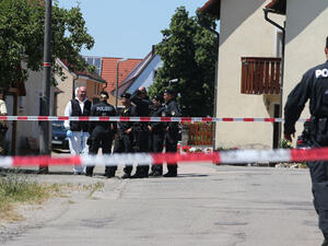 Policemen stand at a crime scene in Tiefenthal-Leutershausen near Ansbach, southern Germany. (AFP/File) 