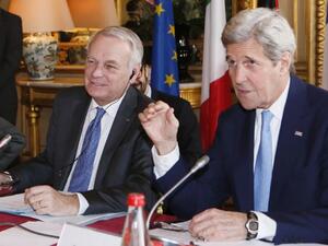 US Secretary of State John Kerry and French Foreign Minister Jean-Marc Ayrault. (AFP/File)