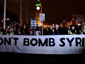 Protesters in London decry the bombings in Syria. (AFP/File)