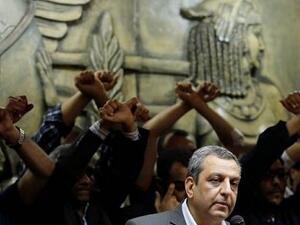 Yehia Kalash, head of Egyptian press syndicate, speaks during a news conference on World Press Freedom Day at the syndicate's headquarters in downtown Cairo May 3, 2016. (Twitter/Ahram) Yehia Kalash, head of Egyptian press syndicate, speaks during a news conference on World Press Freedom Day at the syndicate's headquarters in downtown Cairo May 3, 2016. (Twitter/Ahram)