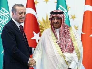 Turkish President Recep Tayyip Erdogan shakes hand of Saudi Crown Prince Muhammad bin Nayef. (AFP/File)