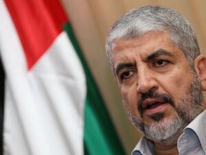 Islamist Hamas movement chief Khaled Meshaal answers AFP journalists' question during an interview. (AFP/File)