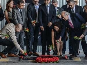 Consuls of European countries lay cloves and roses at the explosion site at Ataturk airport International terminal on July 1, 2016 three days after a suicide bombing and gun attack targeted Istanbuls Ataturk airport, killing 44 people. (AFP/File)  Consuls of European countries lay cloves and roses at the explosion site at Ataturk airport International terminal on July 1, 2016 three days after a suicide bombing and gun attack targeted Istanbuls Ataturk airport, killing 44 people. (AFP/File)