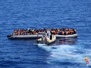 Picture released by the Italian Navy (Marina Militare) shows a rescue operation of refugees. (Courtesy photo/Marina Militare)
