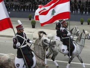 The parade traditionally begins after a 21-gun salute is fired and after Aoun lays a wreath at the tomb of the Unknown Soldier. (File photo)