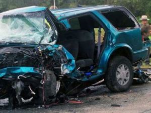 An illustrative photo of a mangled SUV. (LA Times)