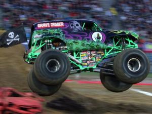 A monster truck photographed in mid-air. (AFP/File)