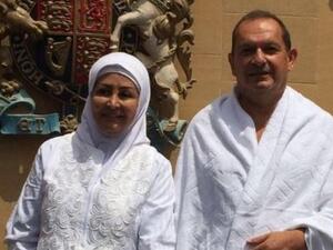 Simon Collis and Huda Mujarkech. (Twitter)