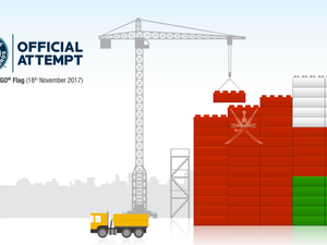 Oman Avenues Mall, in the capital Muscat, will be attempting to create the world’s largest 3D national flag built exclusively from Lego bricks on November 18 (Facebook/Oman Avenues Mall)