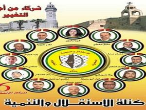 ملصق كتلة الاستقلال والتنمية التي تتزعمها فيرا