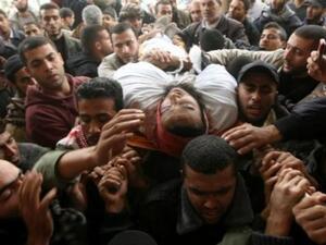 جنازة الفلسطيني عبد الله الشريحي في دير البلح 