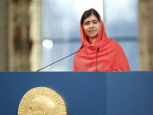 Malala Yousafzai at the Nobel Peace Prize laureate ceremony. (AFP/File)