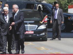 الرئيسان اللبناني والفلسطيني خلال زيارة الاخير للبنان/أ.ف.ب