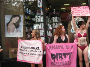 The Boycott, Divestment and Sanctions (BDS) movement organized the 'Stolen Beauty' protest. (Tikkun)