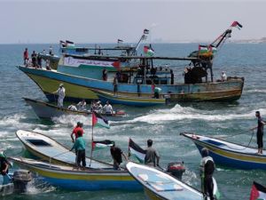fishing boats carrying a group of Palestinian activists who are protesting and trying to break Israel's naval blockade of the Gaza Strip on May 29, 2018. (AFP/ File Photo)